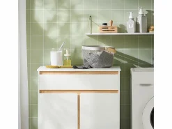 Sobuy Armario De Baño Con Cesto Para Ropa Sucia BZR79-W Blanco Clearance