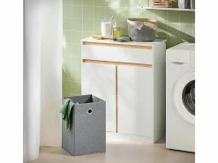 Sobuy Armario De Baño Con Cesto Para Ropa Sucia BZR79-W Blanco Clearance
