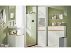Sobuy Armario De Baño Con Cesto Para Ropa Sucia BZR79-W Blanco Clearance