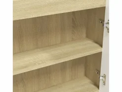 vidaxl Armario de baño con espejo MDF y roble 80x15x60 cm Blanco