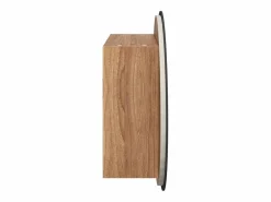 vidaxl Mueble De Pared Para Baño|Armario de baño con espejo redondo y LED roble 40x40x17,5 cm