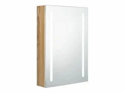 vidaxl Armario de baño con espejo y LED y roble 50x13x70 cm Blanco Sale