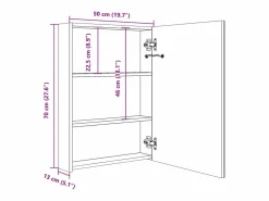 vidaxl Armario de baño con espejo y LED y roble 50x13x70 cm Blanco Sale