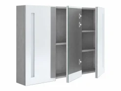 vidaxl Armario de baño con espejo LED hormigón 89x14x62 cm Gris Best