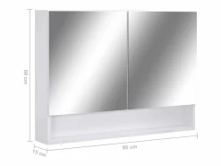 vidaxl Mueble De Pared Para Baño|Armario de baño con espejo MDF 80x15x60 cm