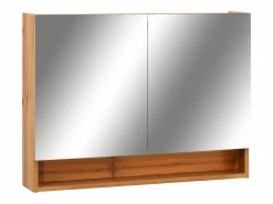 Armario de baño con espejo LED Roble 80x15x60 cm MDF Marru00f3n Hot