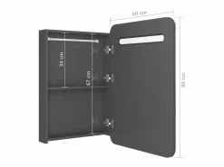 vidaxl Mueble De Pared Para Baño|Armario de baño con espejo LED brillante 60x11x80 cm