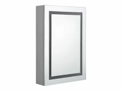 Armario de baño con espejo y LED hormigón 50x13x70 cm ES360813 Gris Online