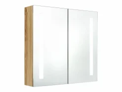 vidaxl Armario de baño con espejo y LED color roble 62x14x60 cm Color natural claro New