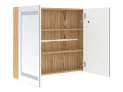 Armario de baño con espejo LED y roble 80x12x68 cm^vidaxl Outlet