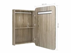 Armario de baño con espejo color roble 60x11x80 cm^vidaxl Hot