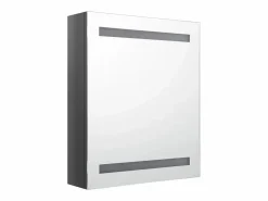 Armario de baño con espejo LED brillante 50x14x60 cm ES480721 Gris Outlet
