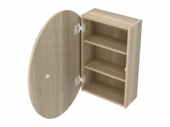 Vente-unique Armario de baño de pared con espejo ovalado - estanterías para el cuarto de baño - roble - RURI Color natural claro Best