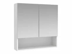 Vente-unique Mueble De Pared Para Baño|Mueble De Aseo|Armario de baño de pared con espejo - estanterías para el cuarto de baño - - ZUMPA