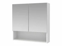 Vente-unique Mueble De Pared Para Baño|Mueble De Aseo|Armario de baño de pared con espejo - estanterías para el cuarto de baño - - ZUMPA