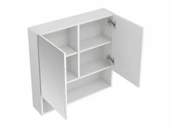 Vente-unique Mueble De Pared Para Baño|Mueble De Aseo|Armario de baño de pared con espejo - estanterías para el cuarto de baño - - ZUMPA