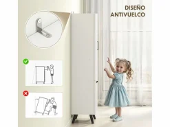 Homcom Mueble De Aseo|Armario de baño Elite 2 puertas 144x35x31,5 cm