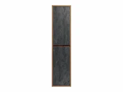 Vente-unique Armario de baño flotante natural y antracita, H170 cm, TIKITIKI Gris antracita / Color natural claro Online