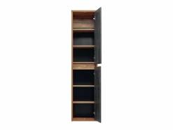 Vente-unique Armario de baño flotante natural y antracita, H170 cm, TIKITIKI Gris antracita / Color natural claro Online