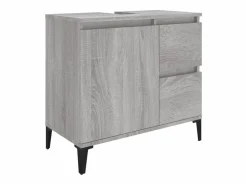 Armario de baño madera contrachapada Sonoma 65x33x60 cm ES723853 Gris