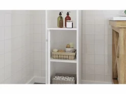 vidaxl Estantería Sobre Inodoro|Armario de baño madera contrachapada 30x30x183,5 cm