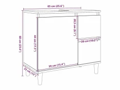 vidaxl Armario de baño madera contrachapada roble Sonoma 65x33x60 cm Color natural claro Online