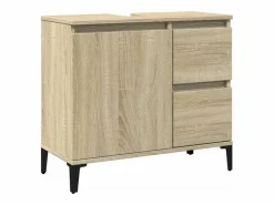 Armario de baño madera contrachapada roble Sonoma 65x33x60 cm ES676922^ Sale