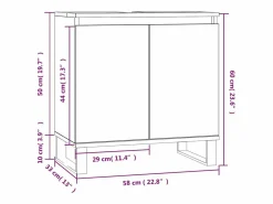 Armario de baño madera de ingeniería marrón roble 58x33x60 cm^vidaxl Hot