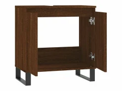 Armario de baño madera de ingeniería marrón roble 58x33x60 cm^vidaxl Hot