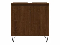Armario de baño madera de ingeniería marrón roble 58x33x60 cm ES531127^ Discount
