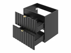 Mueble De Lavabo|Armario de baño para lavabo de 60 cm con frentes ranurados Arcos
