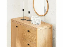 Sobuy Armario de Baño para Ropa Sucia Mueble Multifuncional para Baño con 1 Cesto y 3 Cajones 80 x 35 x 90cm Natural BZR97-N ES Color natural claro Clearance