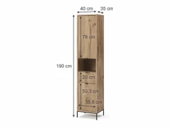 Vicco Columna De Baño|Armario de baño roble vikingo 40x35x190 eliza