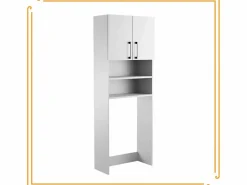 Mueble Para Lavadora|Armario de baño sobre lavadora y secadora, columna de almacenamiento para electrodomésticos en color .