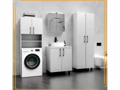 Mueble Para Lavadora|Armario de baño sobre lavadora y secadora, columna de almacenamiento para electrodomésticos en color .