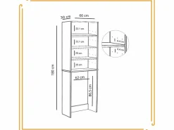 Armario de baño sobre lavadora y secadora, columna de almacenamiento de electrodomésticos en color . Blanco Hot