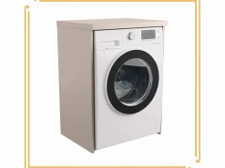 Mueble Para Lavadora|Armario de baño sobre lavadora y secadora, columna de almacenamiento para electrodomésticos en color cashmere.