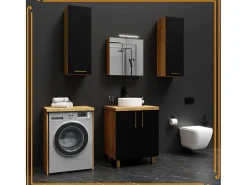 Armario de baño sobre lavadora y secadora, columna de almacenamiento de roble Craft para electrodomésticos. Marru00f3n Discount