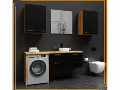 Armario de baño sobre lavadora y secadora, columna de almacenamiento de roble Craft para electrodomésticos. Marru00f3n Discount