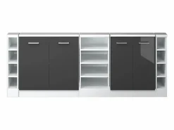 Vicco Armario de cocina para techo inclinado antracita alto brillo 210x46x81.6 r-line Gris antracita New