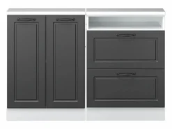 Vicco Armario de cocina para techo inclinado antracita casa de campo 120x46x81.6 r-line Gris antracita Hot