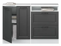 Vicco Armario de cocina para techo inclinado antracita casa de campo 120x46x81.6 r-line Gris antracita Hot