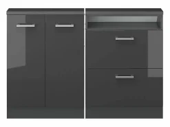 Vicco Armario Para Buhardilla|Armario de cocina para techo inclinado antracita alto brillo 120x46x81.6 r-line