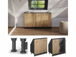Vicco Armario de cocina para techo inclinado roble artesanal 80x46x81.6 r-line Color natural claro Discount