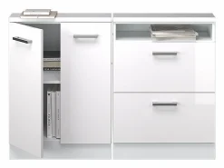 Vicco Armario Para Buhardilla|Armario de cocina para techo inclinado alto brillo 120x46x81.6 r-line