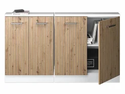 Armario de cocina para techo inclinado roble artesanal 140x46x81.6 r-line^Vicco