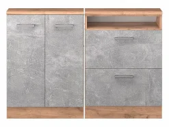 Armario de cocina para techo inclinado hormigón 120x46x81.6 r-line^Vicco Best
