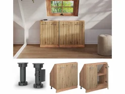 Vicco Armario Para Buhardilla|Armario de cocina para techo inclinado roble artesanal 80x46x81.6 r-line