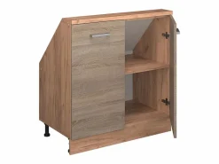 Vicco Armario de cocina para techo inclinado sonoma 80x46x81.6 r-line Color natural claro New