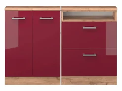 Vicco Armario de cocina para techo inclinado de alto brillo 120x46x81.6 r-line Rojo Outlet